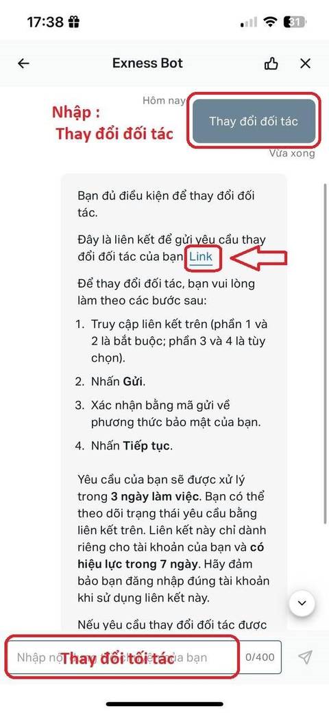Chuyển tài khoản cũ về liên kết — bước 4