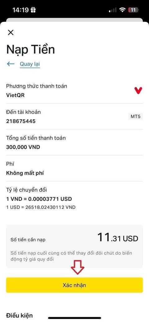 Nạp tiền — bước 4
