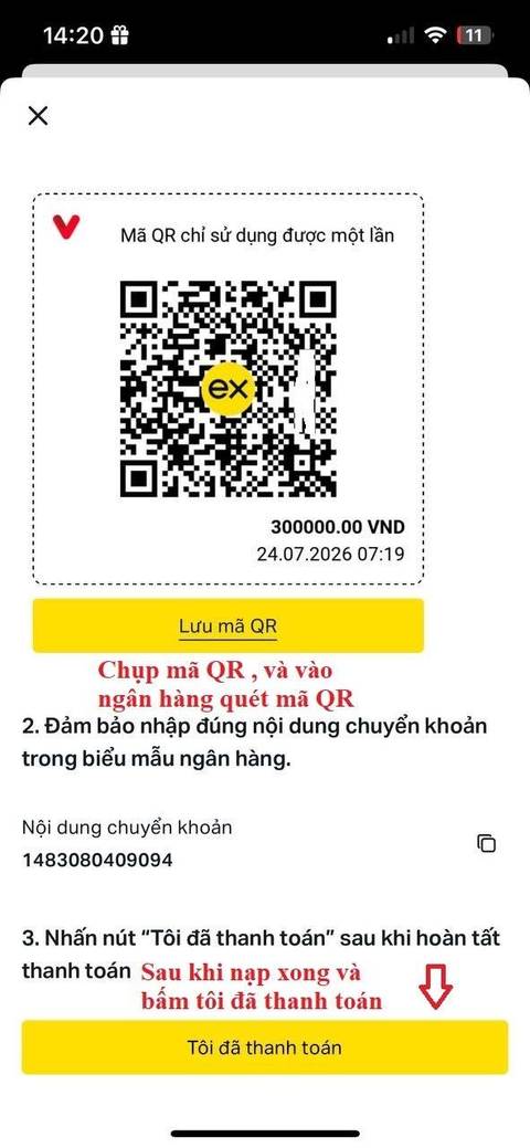 Nạp tiền — bước 5