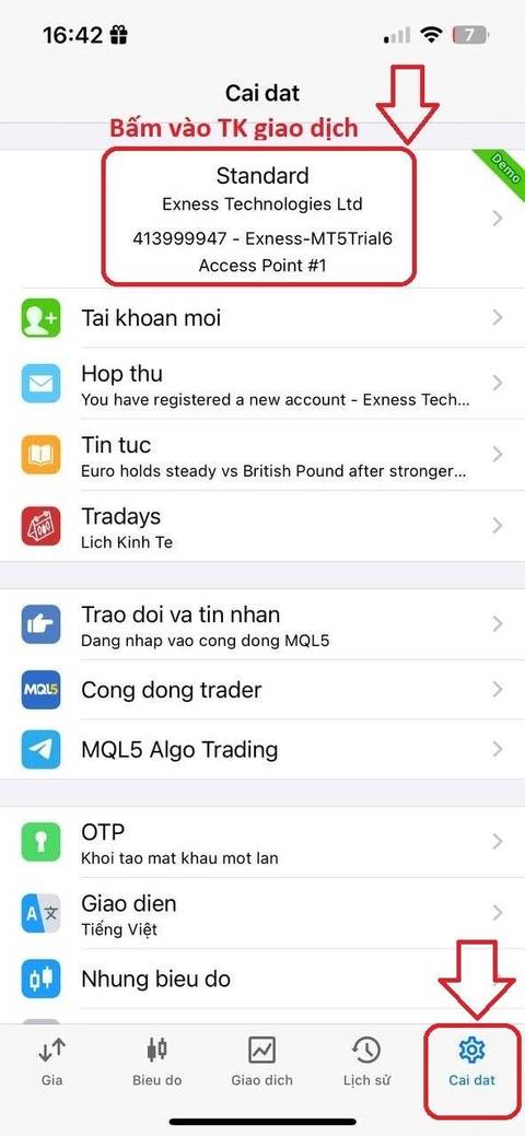 Đổi passview — bước 1
