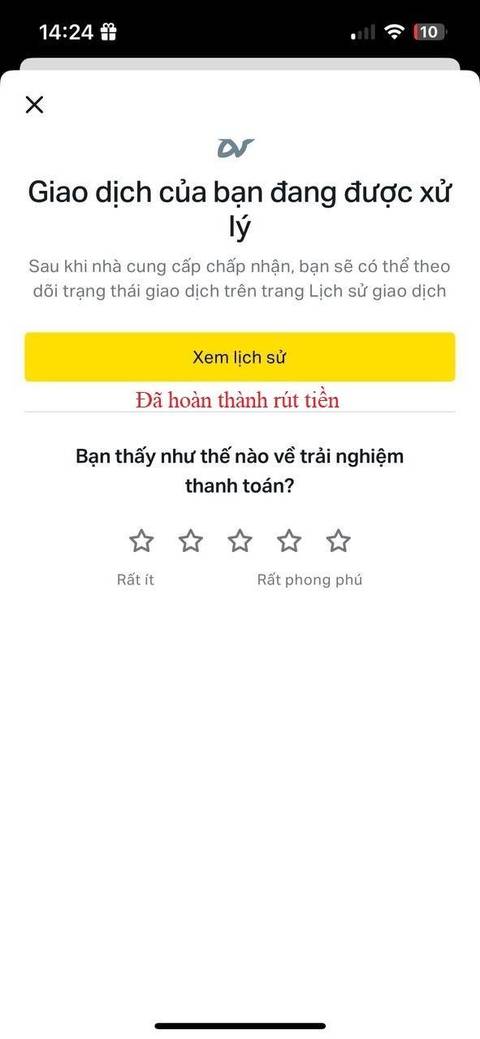 Rút tiền — bước 6