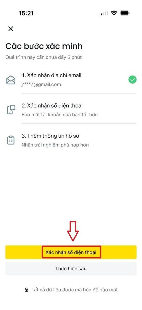 Tạo tài khoản — bước 10