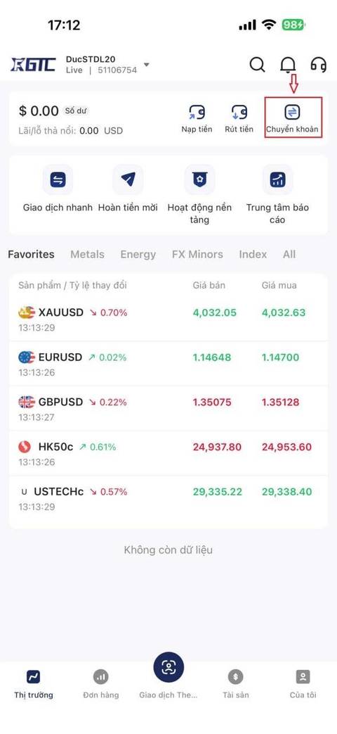 Copytrade — bước 1