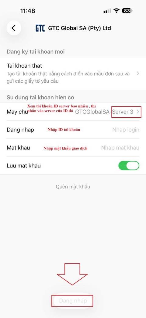 Đăng nhập MT5 — bước 4