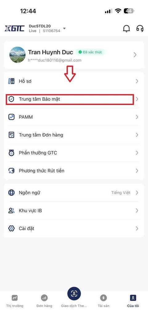 Đổi mật khẩu quỹ — bước 2