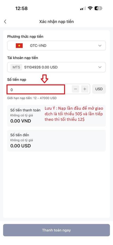 Nạp tiền — bước 4