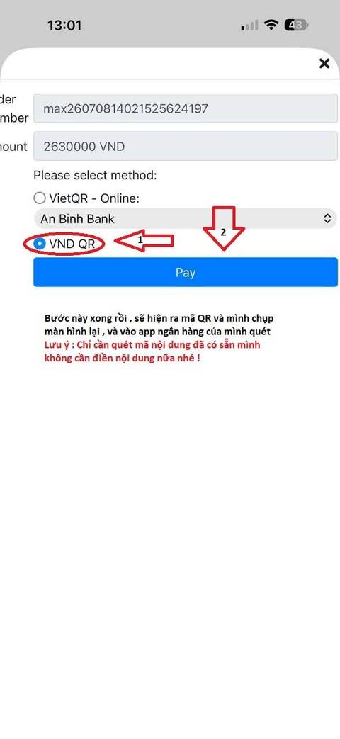 Nạp tiền — bước 8