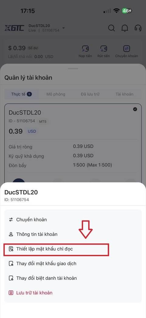 Đổi passview — bước 3