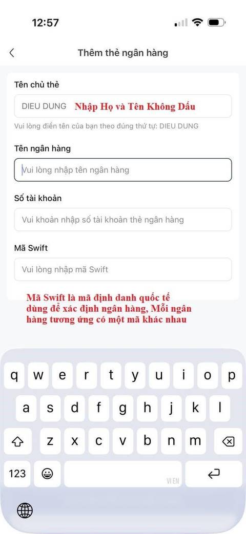 Các phương thức rút tiền — bước 4