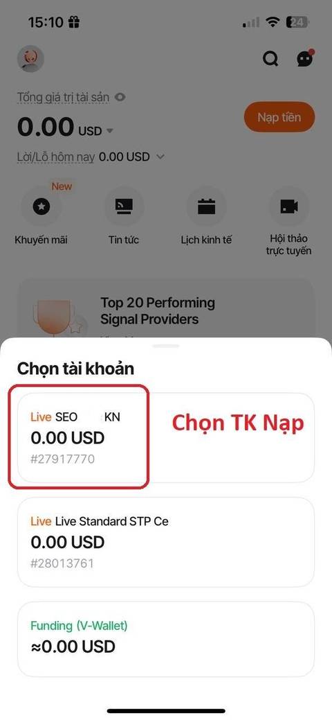 Nạp tiền — bước 2