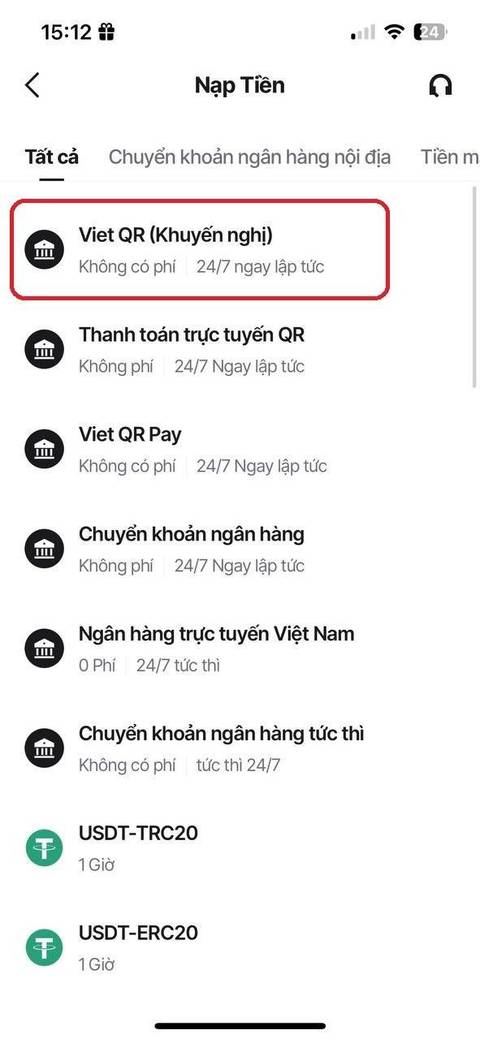 Nạp tiền — bước 4