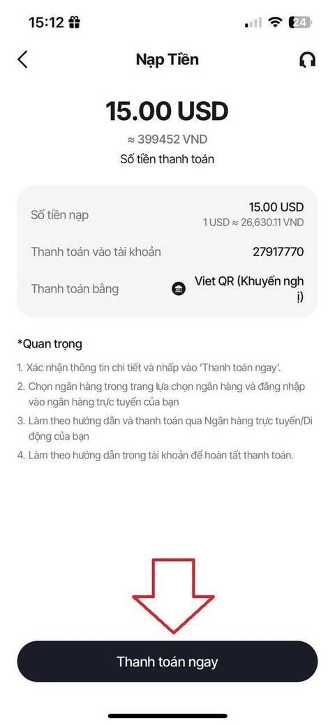 Nạp tiền — bước 5