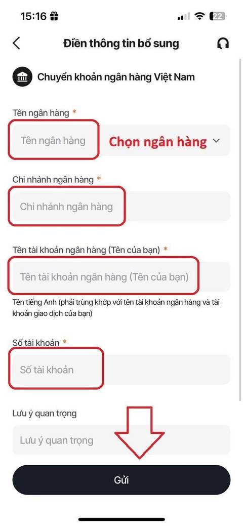 Rút tiền — bước 6