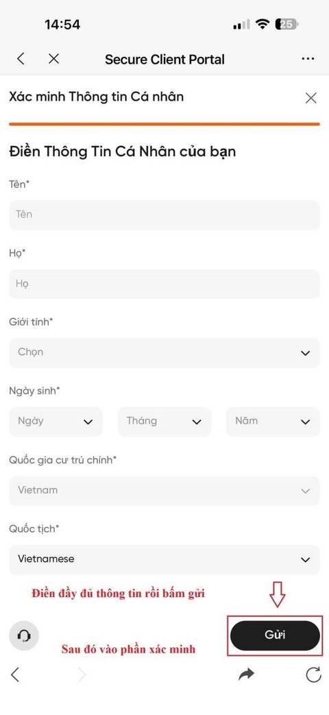 Tạo tài khoản — bước 6