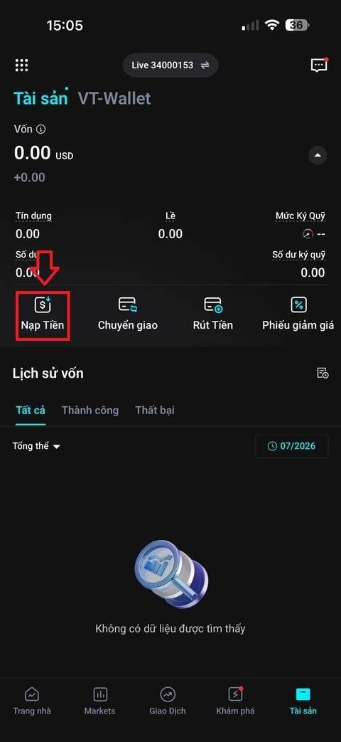 Nạp tiền — bước 2