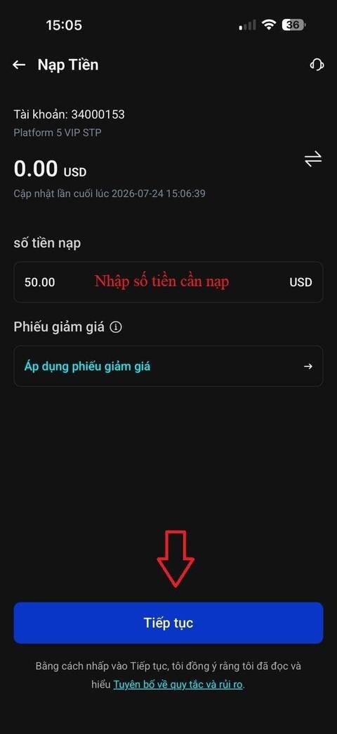Nạp tiền — bước 3