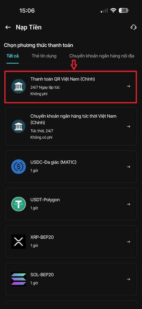 Nạp tiền — bước 4