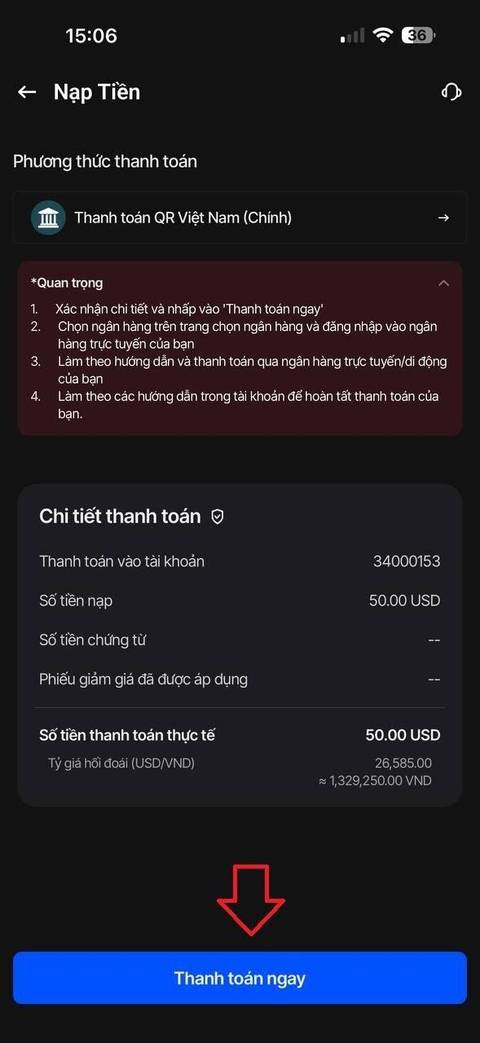 Nạp tiền — bước 5