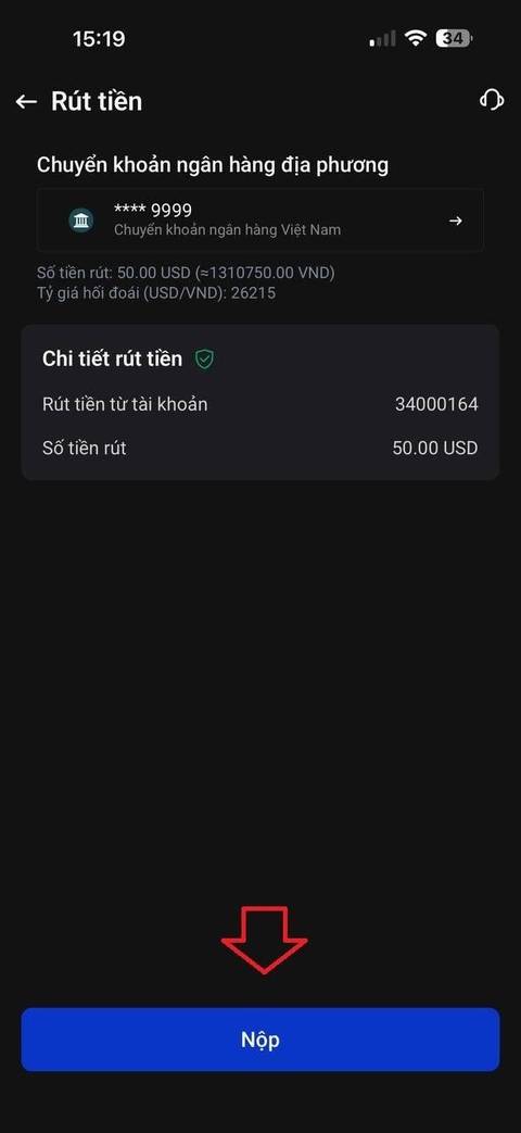 Rút tiền — bước 4