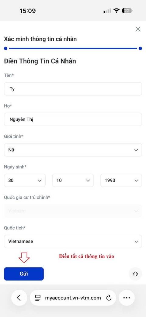 Tạo tài khoản — bước 4